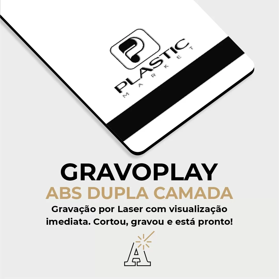 Gravoplay PREMIUM ABS Dupla Camada Branco/Preto - 610x600x1.5mm